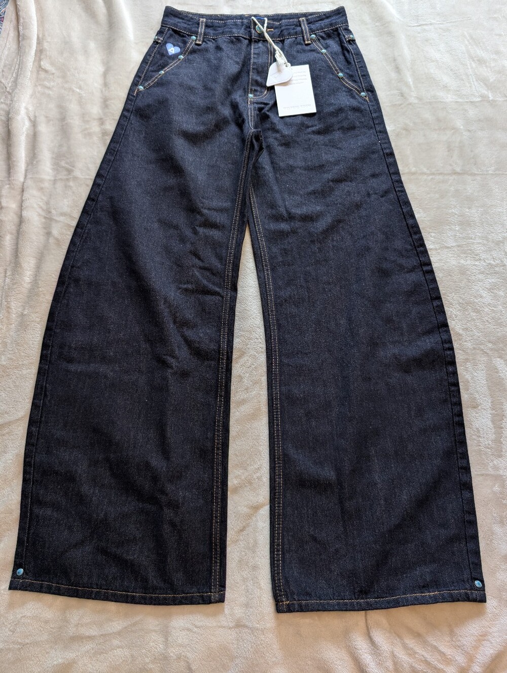 Aelfric Eden Baggy Jeans Vintage Rivet Barrel High Waisted Wide Leg Y2k NWT 29 - Picture 6 of 15